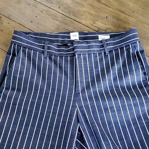 Gap Signature Skinny Ankle Navy/white  Pinstripe Pant Sz 12